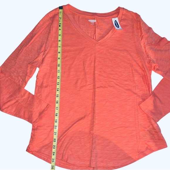 NWT Old Navy Coral Orange V Neck Knit Shirt Sz L - Picture 3 of 8